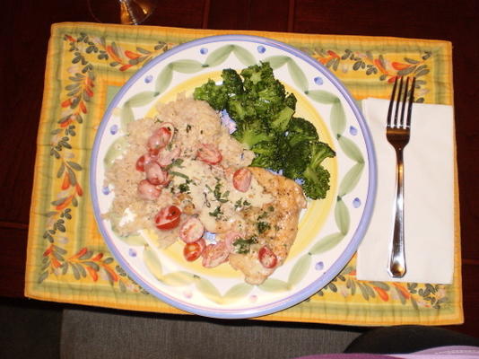 poitrines de poulet avec réduction de vin et de crème