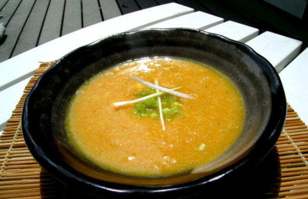 soupe froide de carottes et de safran avec beancurd (tetsuya)