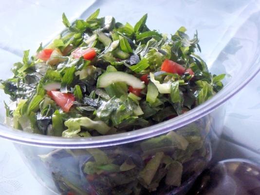 Salade de tomates, concombres et poivrons verts