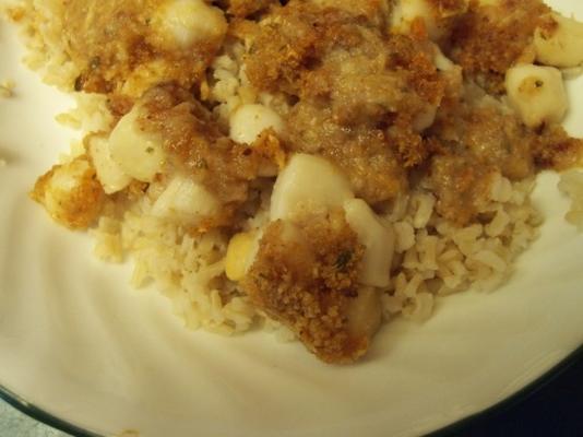 pétoncles panées au four