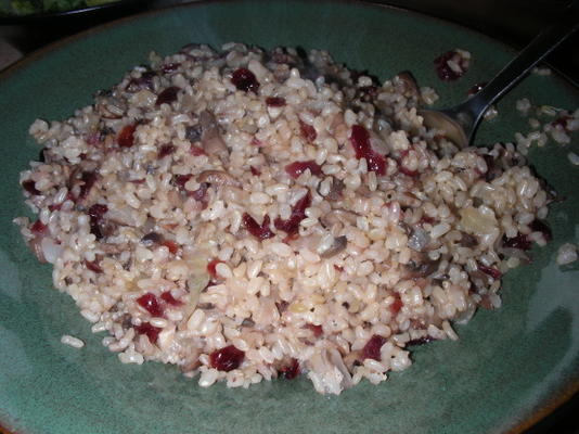 riz aux champignons et aux canneberges