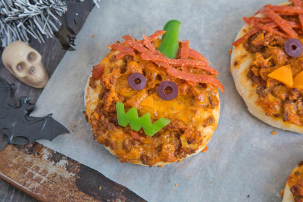 taco nacho pizza jack-o-lanternes