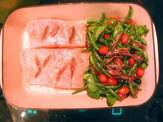 plateau de saumon cuit au four - jamie oliver