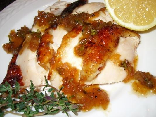 poulet rôti au miel et thym