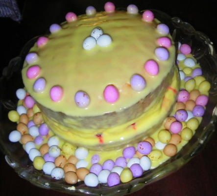 gâteau de printemps / Pâques aux framboises et au citron
