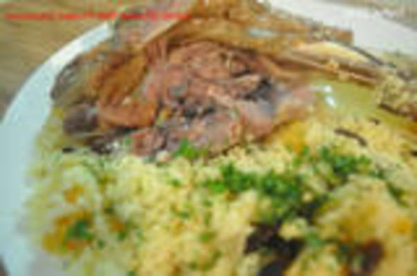 jarrets d'agneau avec couscous aux fruits