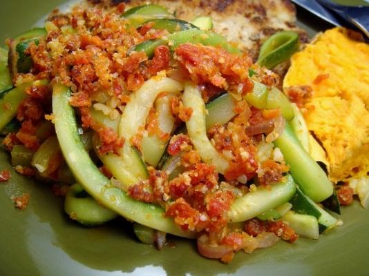 ficelles de courgettes sautées