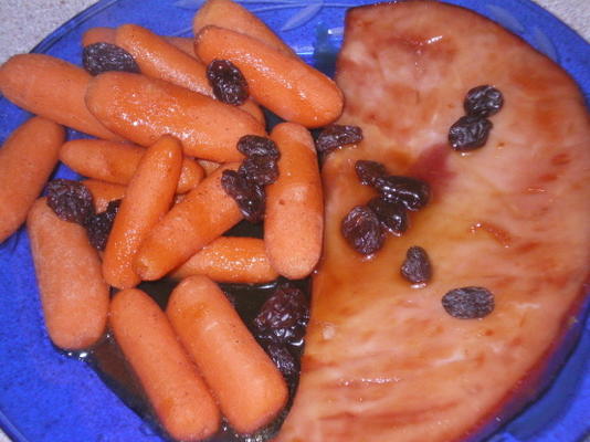 jambon cuit au four avec un glaçage cidre raisin