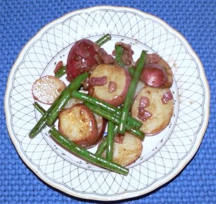 pommes de terre sautées et haricots verts