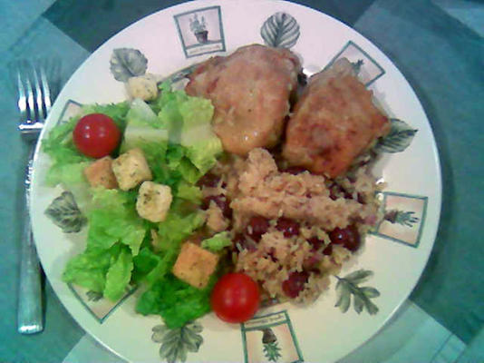 pilaf de poulet, riz et raisin