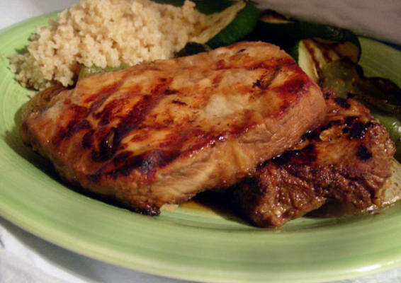 steaks de porc grillés teriyaki