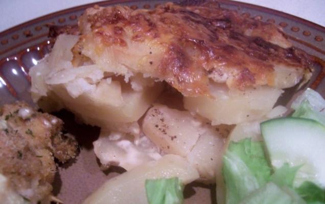 gratin dauphinois au fromage bleu et cheddar