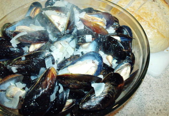 moules au vin blanc et crème fraîche