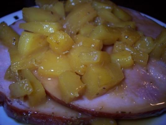 jambon glacé à l'ananas et au romarin