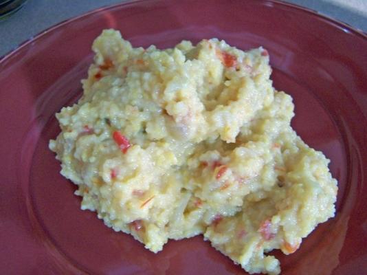 polenta crémeuse fumée avec tomates séchées au soleil