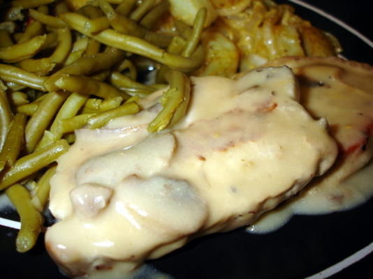 Porc sauce dijon aux champignons