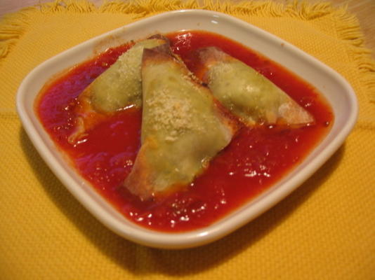 ricotta aux herbes gagnante avec sauce tomate épicée