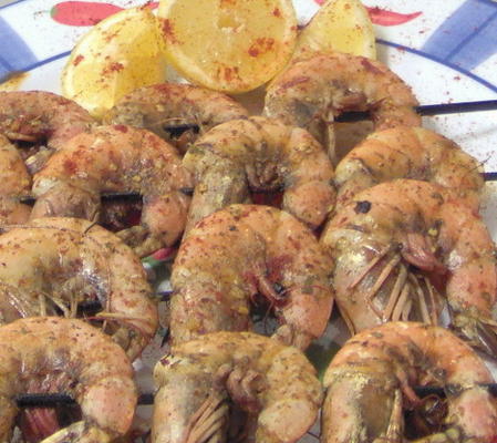 brochettes de crevettes, de style mauresque