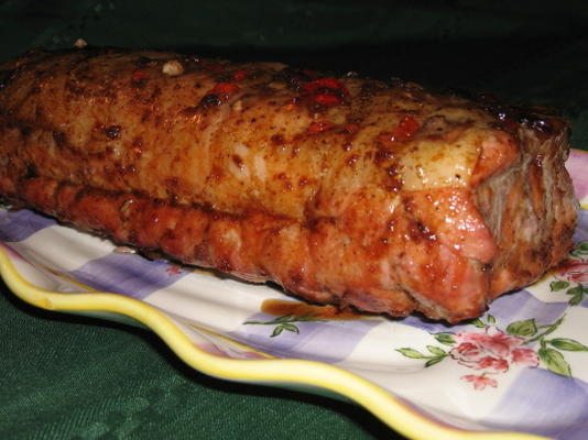 rôti de porc glacé au cassis