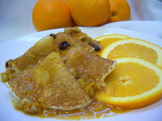 crêpes orange aux noix