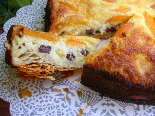 quarkcake aux raisins et aux abricots