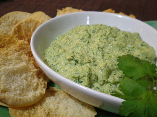 houmous jade avec chips de pita