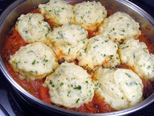 tomates et dumplings à l'étouffée