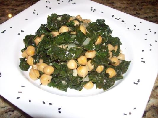 chou frisé et pois chiches