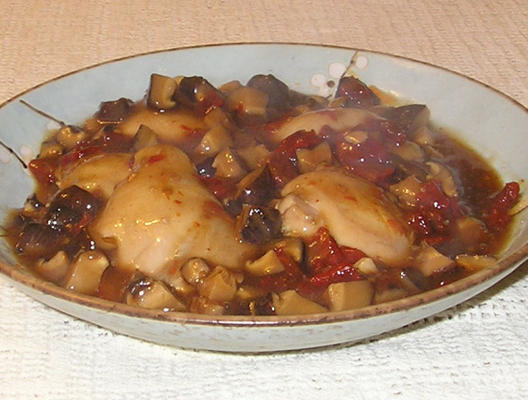 poulet en sauce aux champignons