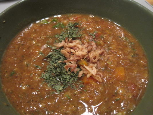 soupe de tomates et lentilles rouges à la persienne
