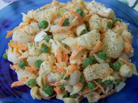 macaronis et salade de pommes de terre de maman