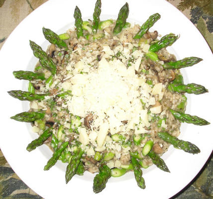 risotto aux asperges et aux champignons shiitake