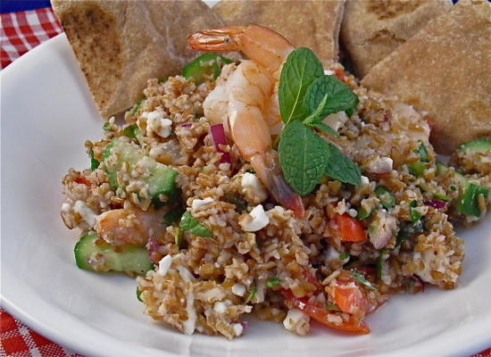 taboulé aux crevettes et feta