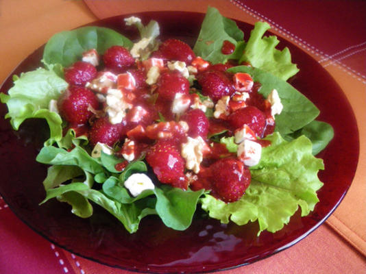 salade verte et vinaigrette à la fraise
