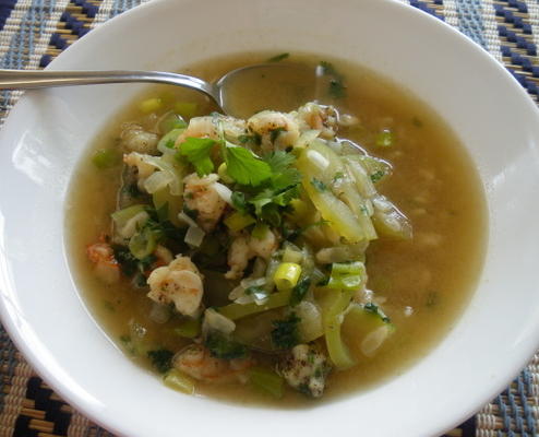 canh bau tom - soupe à la courge opo vietnamienne
