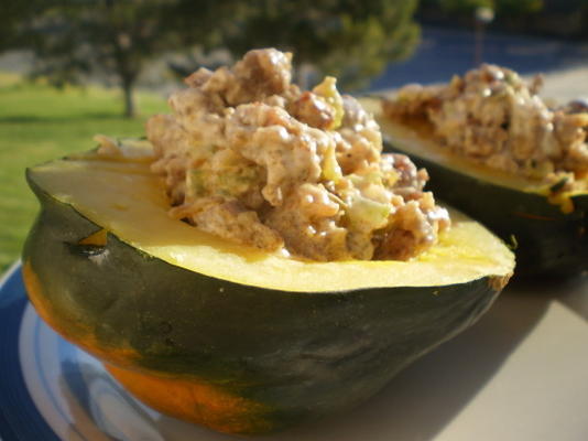 courge poivrée farcie saucisse