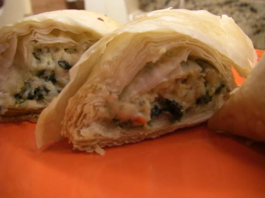 roll up phyllo aux épinards