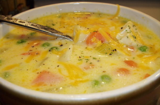 soupe de macaronis au fromage au poulet