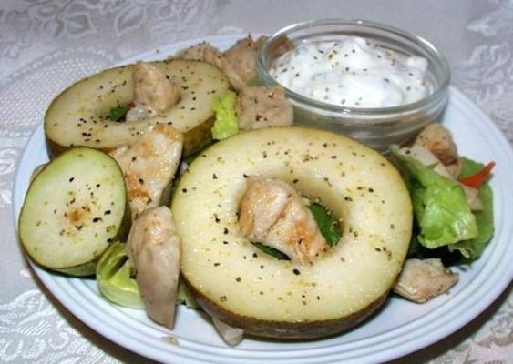 salade de poulet, poires et fromage bleu