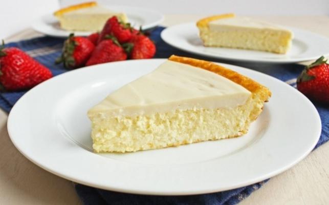 Tarte au gâteau au fromage sans croûte de grand-mère