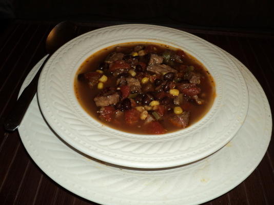 soupe de haricots noirs et de boeuf de Tim