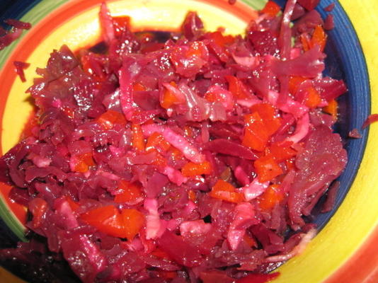 salade de chou en flanelle rouge