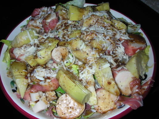 salade romaine, palme et artichauts