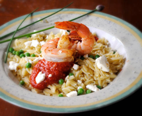 crevettes et feta