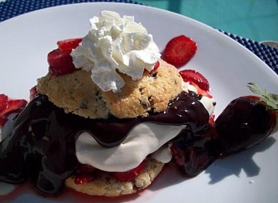 Sablé aux fraises enrobé de chocolat