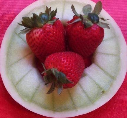 rondelles de melon aux fraises