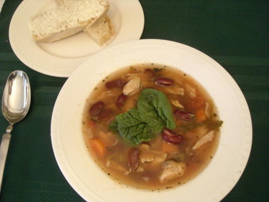 soupe de poulet à l'italienne (avec haricots rouges)
