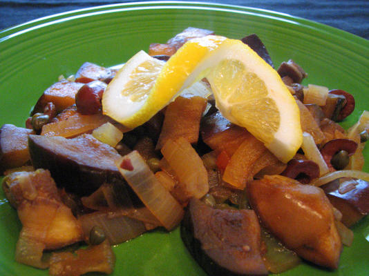 aubergines aux câpres et aux olives