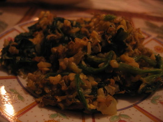 riz sauvage aux épinards au cari