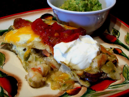 enchiladas aux crevettes et au chili vert
